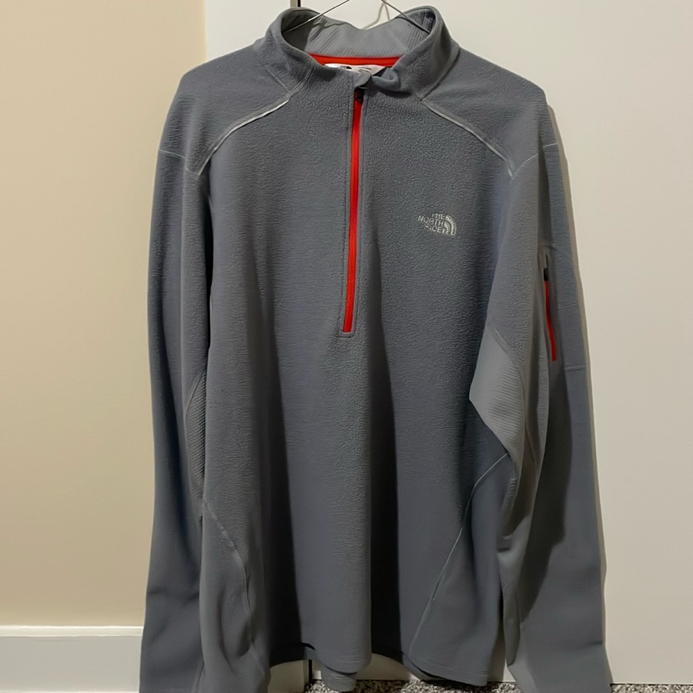 The North Face half zip jacket - gray with orange details, size XL